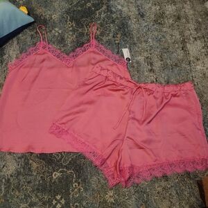 NWT Ambrielle Pink Lace Trim Sleepwear Set Size XXL